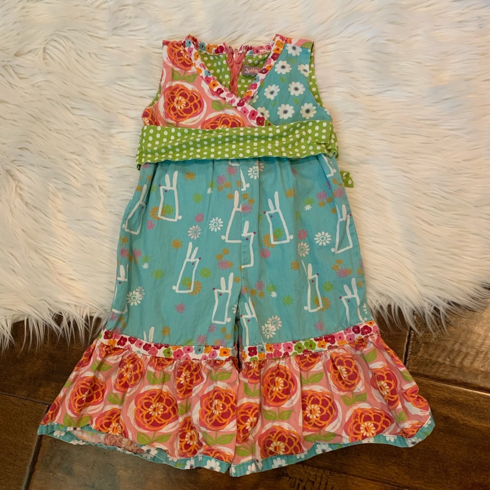 Jelly the Pug Bunny Hop Jumper Floral Rabbits 9M